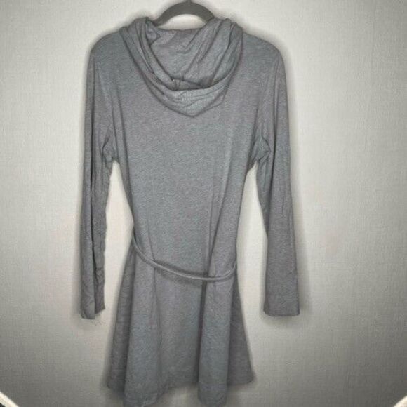 Garnet Hill Womens Size M Grey Belted Cotton Robe Style Open Front Cardigan - Picture 9 of 10